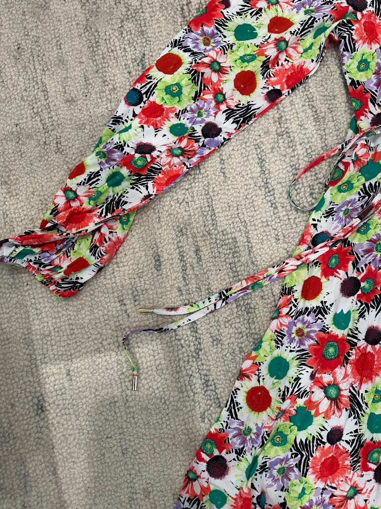 Afrm Long Sleeve Multi Print Short Dress In Size S — image 4 of 8